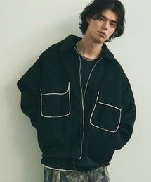 Pocket piping design oversized wool jacket / ポケットパイピングデザインオーバーサイズウールジャケット