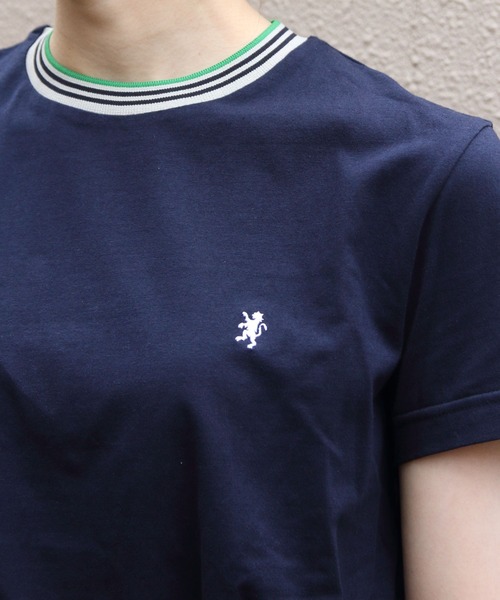 GYMPHLEX(ジムフレックス)の「GYMPHLEX/ジムフレックス クルーネックニットラインTEEシャツ CREWNECK KNIT-LINE TEE GY-C0448 CCB(Tシャツ/カットソー・レディース・ネイビー/ベージュ/ホワイト/ブラウン・14)」の5枚目の写真