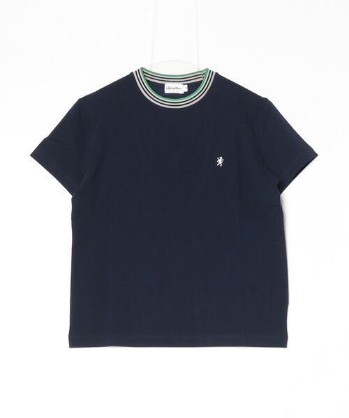 GYMPHLEX(ジムフレックス)の「GYMPHLEX/ジムフレックス クルーネックニットラインTEEシャツ CREWNECK KNIT-LINE TEE GY-C0448 CCB(Tシャツ/カットソー・レディース・ネイビー/ベージュ/ホワイト/ブラウン・14)」の12枚目の写真