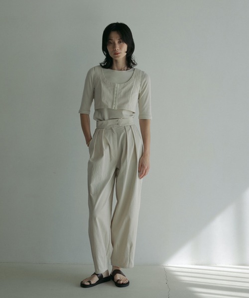 anuke（アンヌーク）の「Twill Cocoon Pants（その他パンツ・レディース・アイボリー/ベージュ/ブラック・36inch/38inch）」の4枚目の写真