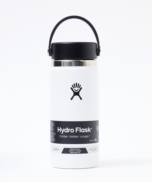 HYDRO FLASK(ハイドロフラスク)の「【HydroFlask/ハイドロフラスク】HYDRATION Wide Mouth/ワイドマウス/16oz(水筒・メンズ・ホワイト/ピンク/ベージュ/ブラック/セージグリーン/ブルー/ブラウン/インディゴブルー・フリー)」の2枚目の写真
