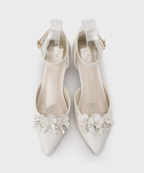 index(インデックス)の「フラワーセパレートパンプス(パンプス・レディース・ブラック/オフホワイト・03/02/01)」の11枚目の写真