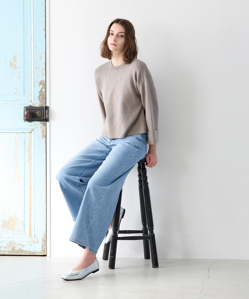 LOGEMENT DE CLAIRE(ロジュモンドクレール)の「【something/サムシング】LISA WIDE(デニムパンツ・レディース・インディゴブルー/ライトインディゴブルー・4/3/2)」の2枚目の写真