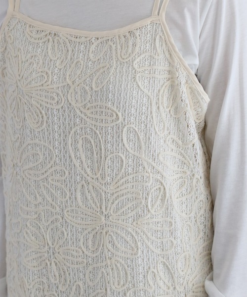 cepo（セポ）の「〈セットアップ対応〉ニットコード刺繍キャミワンピース（ワンピース・レディース・ブラック/オフホワイト・M）」の9枚目の写真