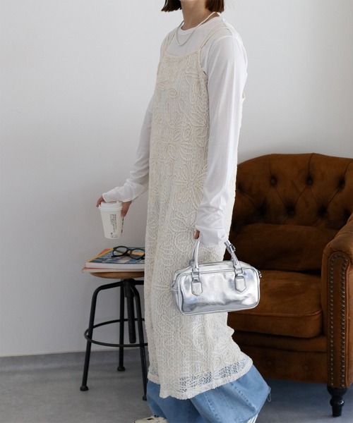 cepo（セポ）の「〈セットアップ対応〉ニットコード刺繍キャミワンピース（ワンピース・レディース・ブラック/オフホワイト・M）」の16枚目の写真