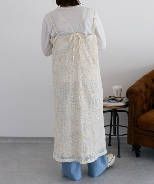 cepo（セポ）の「〈セットアップ対応〉ニットコード刺繍キャミワンピース（ワンピース・レディース・ブラック/オフホワイト・M）」の10枚目の写真