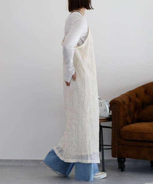 cepo（セポ）の「〈セットアップ対応〉ニットコード刺繍キャミワンピース（ワンピース・レディース・ブラック/オフホワイト・M）」の11枚目の写真