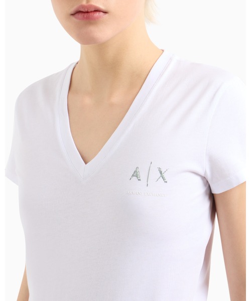 tシャツ 「A|X アルマーニ エクスチェンジ」「ZOZO限定」AXロゴ 半袖VネックTシャツ/SLIM レディース セール】【A|X アルマーニ エクスチェンジ】＜ZOZO限定＞AXロゴ