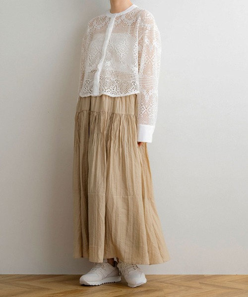 NOAHL（ノアル）の「【NOAHL】シアー楊柳ギャザースカート（スカート・レディース・アイボリー/ブラック/ベージュ・FREE）」の12枚目の写真