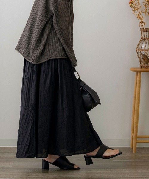 NOAHL（ノアル）の「【NOAHL】シアー楊柳ギャザースカート（スカート・レディース・アイボリー/ブラック/ベージュ・FREE）」の13枚目の写真