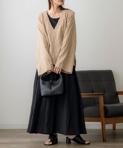 NOAHL（ノアル）の「【NOAHL】シアー楊柳ギャザースカート（スカート・レディース・アイボリー/ブラック/ベージュ・FREE）」の17枚目の写真