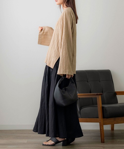 NOAHL（ノアル）の「【NOAHL】シアー楊柳ギャザースカート（スカート・レディース・アイボリー/ブラック/ベージュ・FREE）」の18枚目の写真