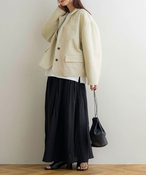 NOAHL（ノアル）の「【NOAHL】シアー楊柳ギャザースカート（スカート・レディース・アイボリー/ブラック/ベージュ・FREE）」の20枚目の写真