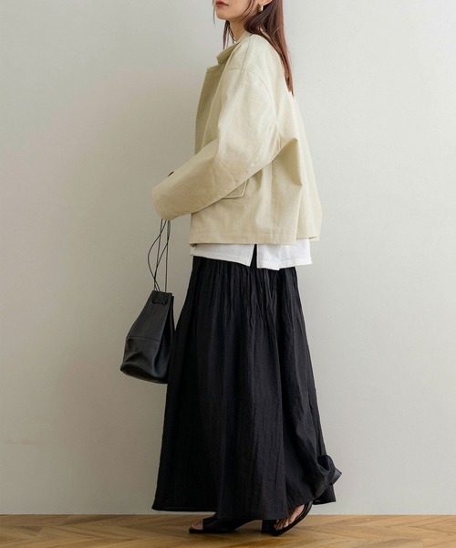 NOAHL（ノアル）の「【NOAHL】シアー楊柳ギャザースカート（スカート・レディース・アイボリー/ブラック/ベージュ・FREE）」の21枚目の写真