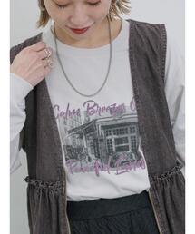 Samansa Mos2 blue | フォトプリントロンT(Tシャツ/カットソー)