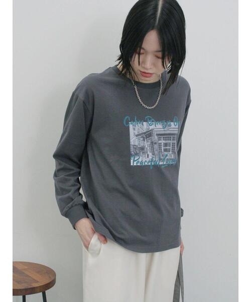 Samansa Mos2 blue（サマンサモスモスブルー）の「フォトプリントロンT（Tシャツ/カットソー・レディース・シルバーグレー/チャコールグレー/オフホワイト・F）」の21枚目の写真