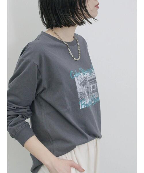 Samansa Mos2 blue（サマンサモスモスブルー）の「フォトプリントロンT（Tシャツ/カットソー・レディース・シルバーグレー/チャコールグレー/オフホワイト・F）」の22枚目の写真