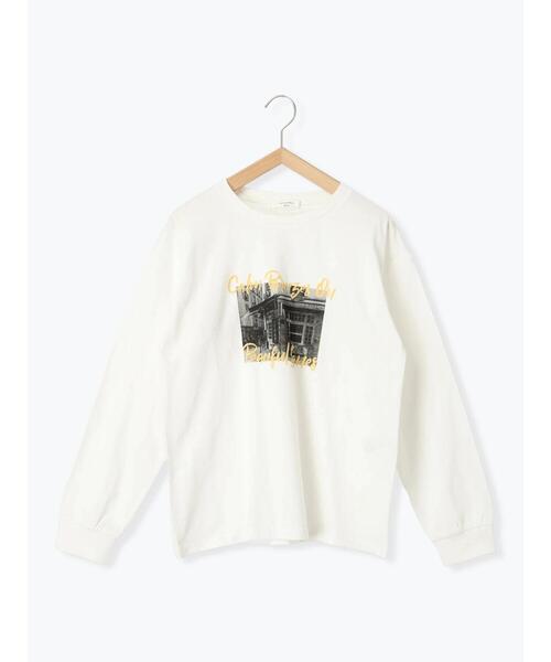 Samansa Mos2 blue（サマンサモスモスブルー）の「フォトプリントロンT（Tシャツ/カットソー・レディース・シルバーグレー/チャコールグレー/オフホワイト・F）」の5枚目の写真