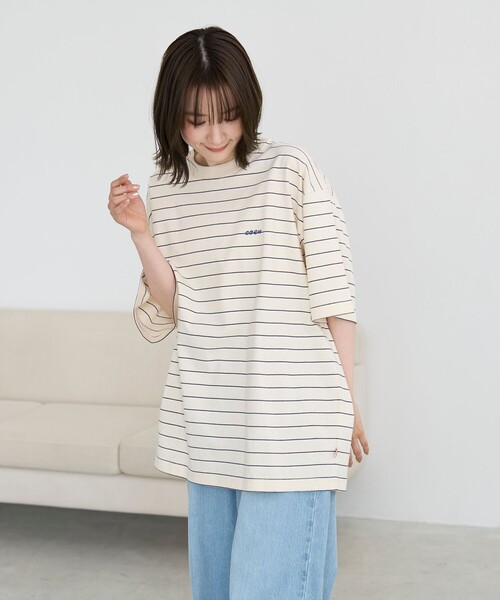 coen(コーエン)の「USAコットンcoenロゴボーダーTシャツ(Tシャツ/カットソー・メンズ・その他4/その他8/その他2/その他5・S/M/L/XL)」の6枚目の写真