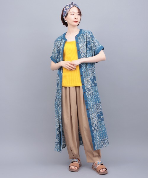 チチカカ（チチカカ）の「サシコ風パッチプリントワンピース（ワンピース・レディース・マスタード/ブルー/レッド・FREE）」の15枚目の写真