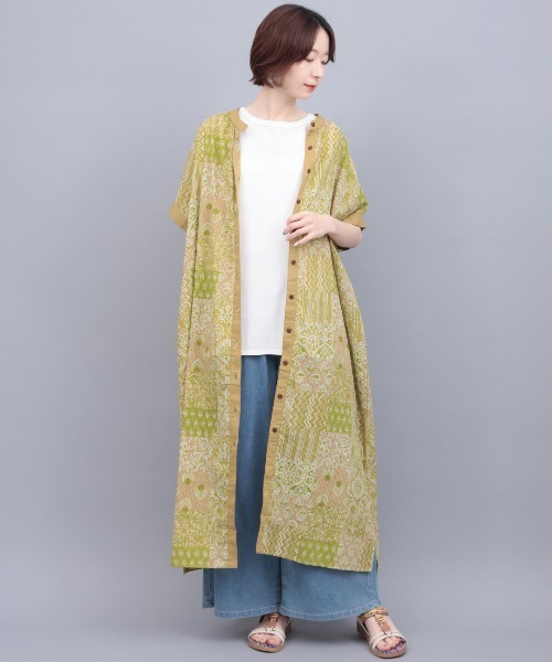 チチカカ（チチカカ）の「サシコ風パッチプリントワンピース（ワンピース・レディース・マスタード/ブルー/レッド・FREE）」の19枚目の写真