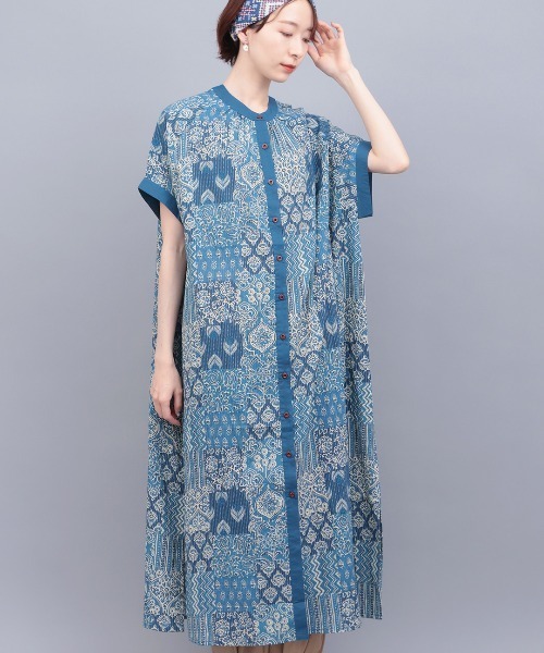 チチカカ（チチカカ）の「サシコ風パッチプリントワンピース（ワンピース・レディース・マスタード/ブルー/レッド・FREE）」の16枚目の写真