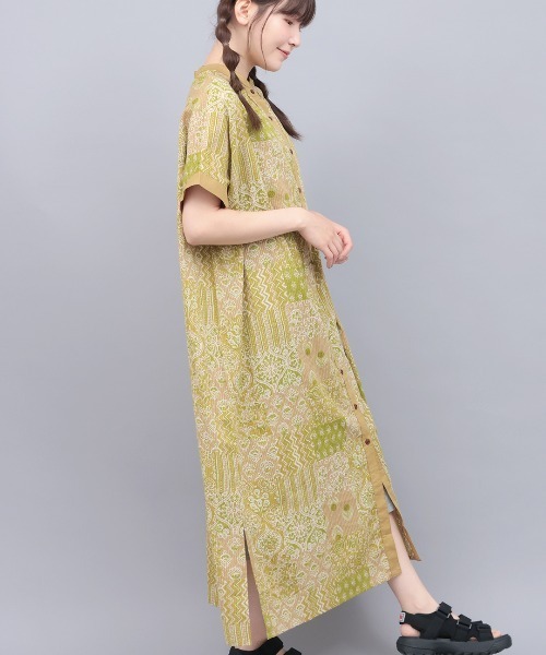 チチカカ（チチカカ）の「サシコ風パッチプリントワンピース（ワンピース・レディース・マスタード/ブルー/レッド・FREE）」の18枚目の写真