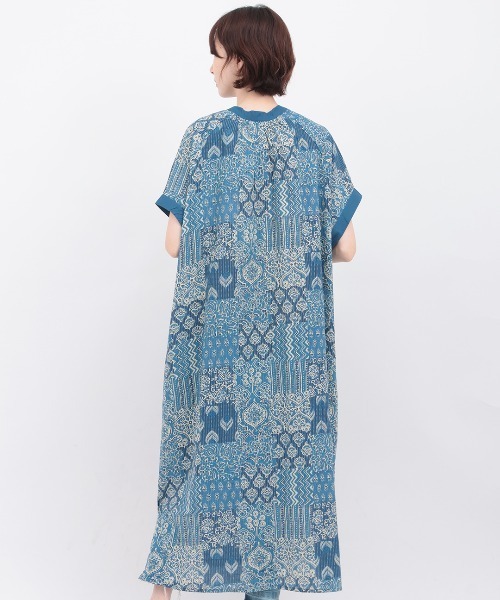 チチカカ（チチカカ）の「サシコ風パッチプリントワンピース（ワンピース・レディース・マスタード/ブルー/レッド・FREE）」の6枚目の写真