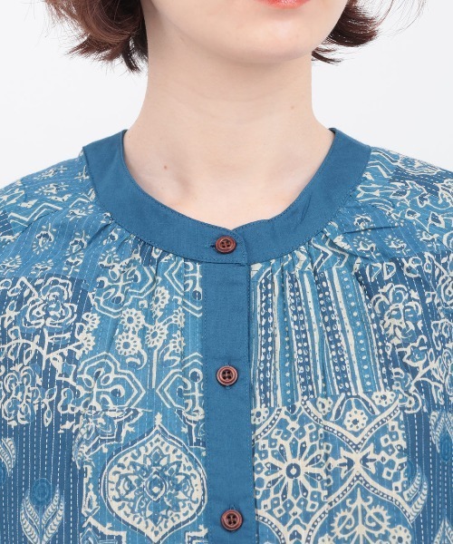 チチカカ（チチカカ）の「サシコ風パッチプリントワンピース（ワンピース・レディース・マスタード/ブルー/レッド・FREE）」の7枚目の写真