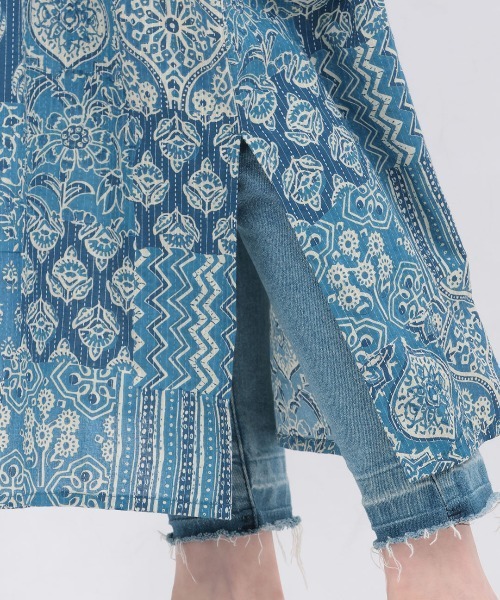 チチカカ（チチカカ）の「サシコ風パッチプリントワンピース（ワンピース・レディース・マスタード/ブルー/レッド・FREE）」の9枚目の写真