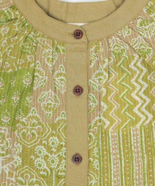 チチカカ（チチカカ）の「サシコ風パッチプリントワンピース（ワンピース・レディース・マスタード/ブルー/レッド・FREE）」の11枚目の写真