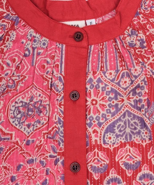 チチカカ（チチカカ）の「サシコ風パッチプリントワンピース（ワンピース・レディース・マスタード/ブルー/レッド・FREE）」の12枚目の写真