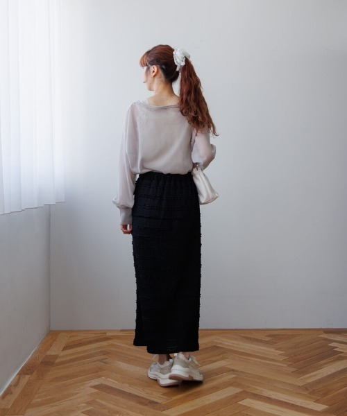 flower(フラワー)の「スパークルシアートップ(Tシャツ/カットソー・レディース・アイボリー/グレー・FREE)」の12枚目の写真