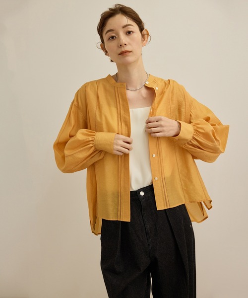 セール】【洗える】キュプラシルク パプスリーブシアーブラウス