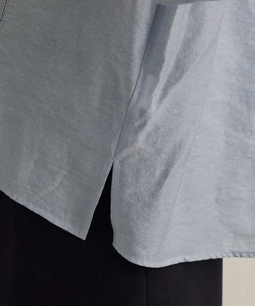 ROPE'（ロペ）の「【洗える】キュプラシルク パプスリーブシアーブラウス（シャツ/ブラウス・レディース・ブルー/オレンジ/ホワイト・FREE）」の10枚目の写真