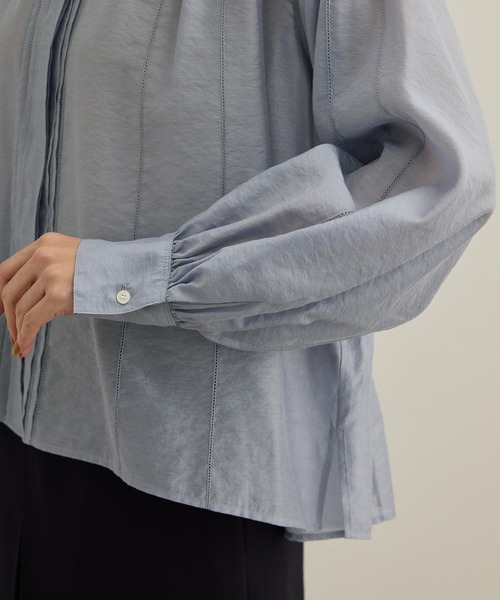 ROPE'（ロペ）の「【洗える】キュプラシルク パプスリーブシアーブラウス（シャツ/ブラウス・レディース・ブルー/オレンジ/ホワイト・FREE）」の9枚目の写真