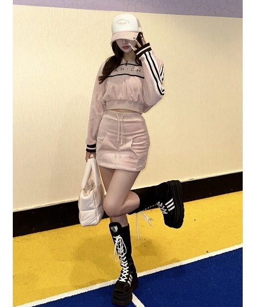 フロントポケットベロアミニスカート（スカート）｜Darich