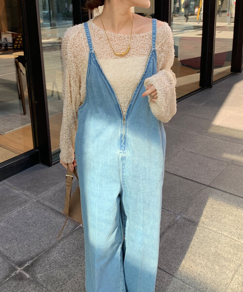 DouDou（ドゥドゥ）の「リボンヤーンプルオーバー（ニット/セーター・レディース・ライトベージュ/オフホワイト/ブルー・FREE）」の18枚目の写真