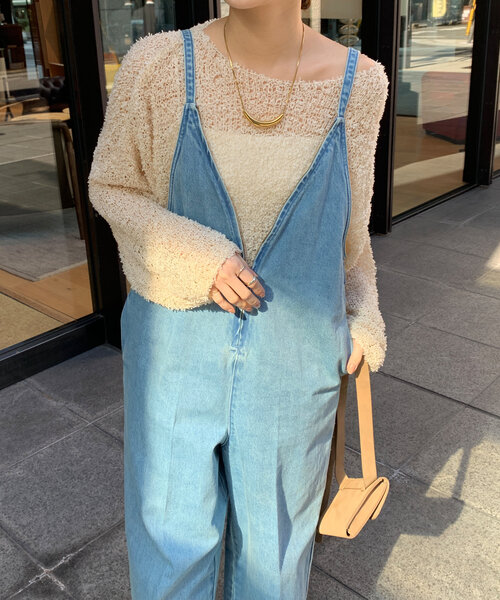 DouDou（ドゥドゥ）の「リボンヤーンプルオーバー（ニット/セーター・レディース・ライトベージュ/オフホワイト/ブルー・FREE）」の19枚目の写真