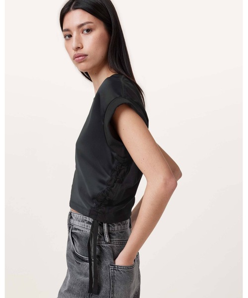 ALLSAINTS（オールセインツ）の「MIRA CROPPED SATIN DRAWCORD T