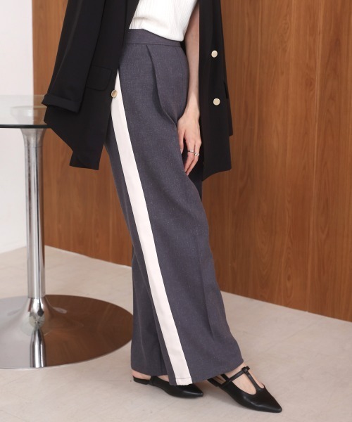 Bab(バブ)の「【S・Mサイズ展開】2WAYセンタープレスサイドラインパンツ(その他パンツ・レディース・ベージュ/ブラック/チャコールグレー・S/M)」の1枚目の写真