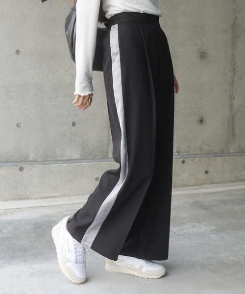 Bab(バブ)の「【S・Mサイズ展開】2WAYセンタープレスサイドラインパンツ(その他パンツ・レディース・ベージュ/ブラック/チャコールグレー・S/M)」の2枚目の写真