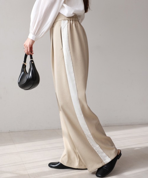 Bab(バブ)の「【S・Mサイズ展開】2WAYセンタープレスサイドラインパンツ(その他パンツ・レディース・ベージュ/ブラック/チャコールグレー・S/M)」の9枚目の写真