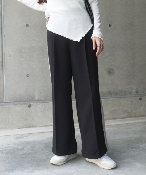 Bab(バブ)の「【S・Mサイズ展開】2WAYセンタープレスサイドラインパンツ(その他パンツ・レディース・ベージュ/ブラック/チャコールグレー・S/M)」の12枚目の写真