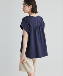 バックギャザー フレンチスリーブ Tシャツ