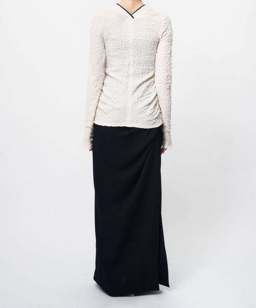 THINGS THAT MATTER（シングス ザット マター）の「RANDOM WRINKLE RUSSEL CARDIGAN / ランダムリンクルラッセルカーディガン（カーディガン/ボレロ・レディース・アイボリー/ブラック/ラベンダー・FREE）」の5枚目の写真