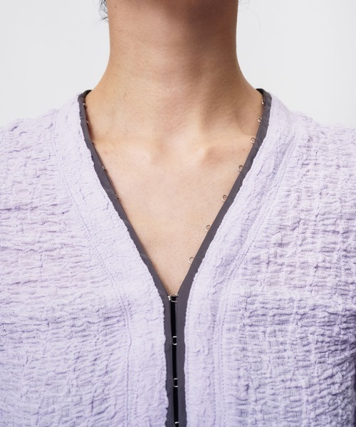 THINGS THAT MATTER（シングス ザット マター）の「RANDOM WRINKLE RUSSEL CARDIGAN / ランダムリンクルラッセルカーディガン（カーディガン/ボレロ・レディース・アイボリー/ブラック/ラベンダー・FREE）」の17枚目の写真