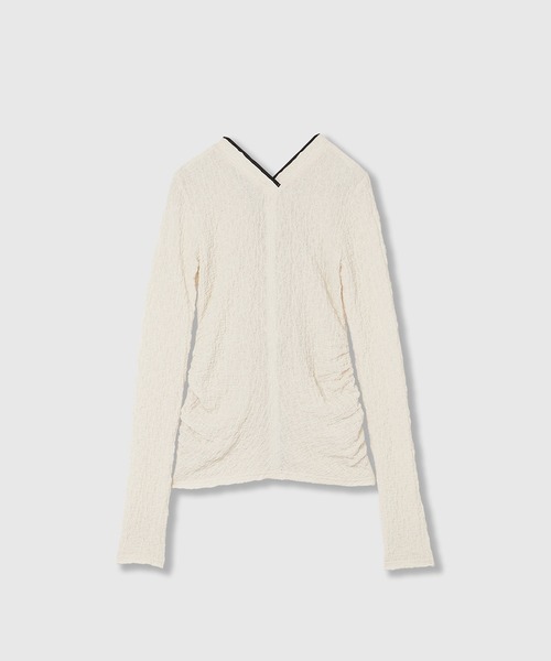 THINGS THAT MATTER（シングス ザット マター）の「RANDOM WRINKLE RUSSEL CARDIGAN / ランダムリンクルラッセルカーディガン（カーディガン/ボレロ・レディース・アイボリー/ブラック/ラベンダー・FREE）」の11枚目の写真
