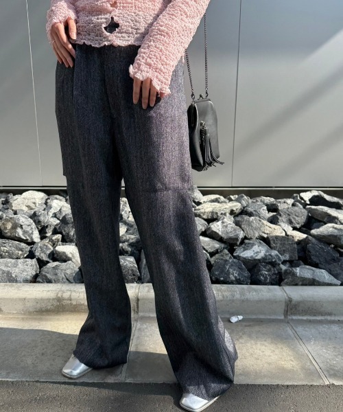 MAISON ELLIE(メゾンエリー)の「melange tweed cut off pants(スラックス・レディース・ベージュ/ブラック/グレー・FREE)」の17枚目の写真