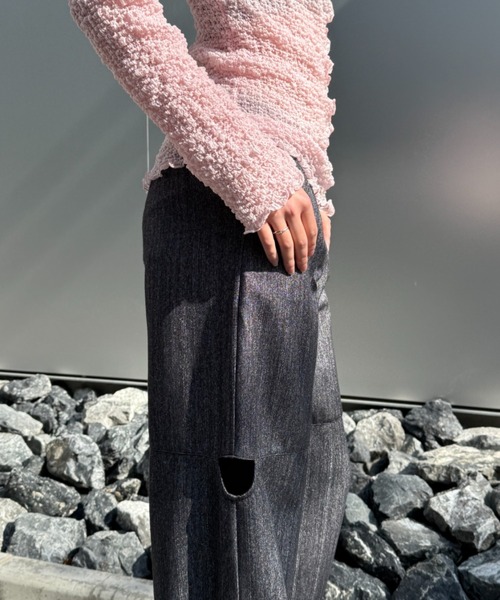MAISON ELLIE(メゾンエリー)の「melange tweed cut off pants(スラックス・レディース・ベージュ/ブラック/グレー・FREE)」の19枚目の写真
